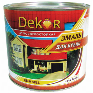 Эмаль для крыш алкидная "DEKOR" красно-коричневая 6 кг