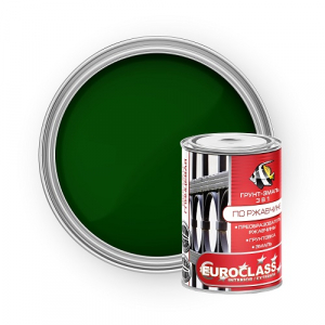 Грунт-эмаль по ржавчине "EUROCLASS" зелен 0,9 кг