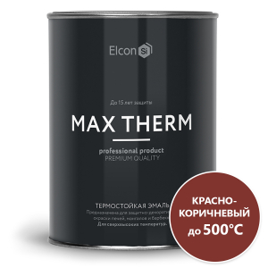 Эмаль термостойкая Elcon красно-коричневая в банках (0,8 кг) до 500С