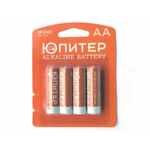 Батарейка AA LR6 1,5V alkaline 4шт. ЮПИТЕР, арт.JP2101 (Китай)