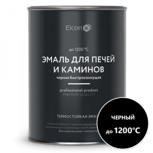 Эмаль термостойкая Elcon Max Therm для печей и каминов черная 1200 градусов 0,8 кг