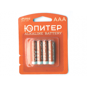 Батарейка AAA LR03 1,5V alkaline 4шт. ЮПИТЕР, арт.JP2102 (Китай)