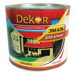 Эмаль для крыш алкидная "DEKOR" коричневая 1,9 кг