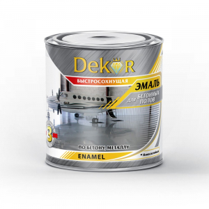 Эмаль алкидно-уретановая для бетонных полов "DEKOR" серая 2,6 кг