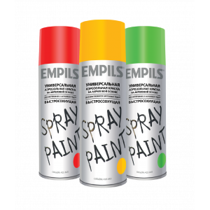 Универсальная аэрозольная краска EMPILS для внутр. и наруж.работ быстросохнущая графитово-серая RAL 7024 425мл