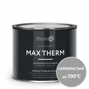 Эмаль термостойкая Elcon серебристая в банках (0,4 кг) 700С