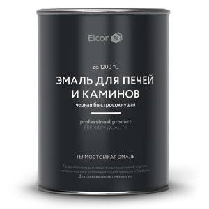 Эмаль термостойкая Elcon Max Therm для печей и каминов черная 1200 градусов 0,8 кг