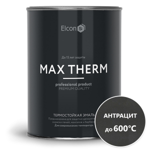 Эмаль термостойкая Elcon антрацит в банках (0,8 кг) до 600С