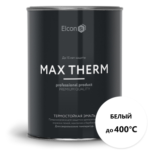 Эмаль термостойкая Elcon белая  в банках (0,8 кг) до 400С