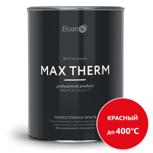 Эмаль термостойкая Elcon красная в банках (0,8 кг) до 400С