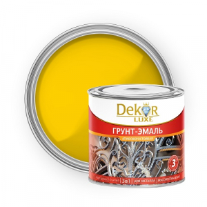 Грунт-эмаль 3 в 1 алкидная "DEKOR" жёлтая 1,9 кг