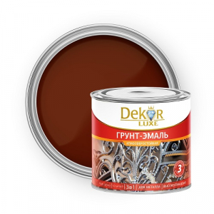 Грунт-эмаль 3 в 1 алкидная "DEKOR" красно-коричневая 1,9 кг