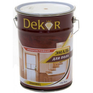 Эмаль для пола "DEKOR" красно-коричневая 20 кг