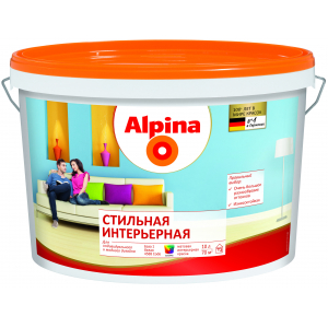 Краска ВД-АК Alpina Стильная интерьерная База 1, белая, 10 л / 16,4 кг