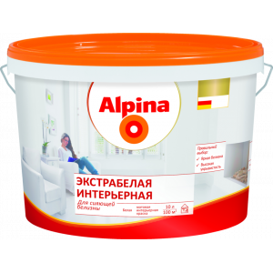 Краска ВД-ВАЭ Alpina Экстрабелая интерьерная 10 л / 14,5 кг