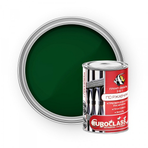 Грунт-эмаль по ржавчине "EUROCLASS" темно-зеленая (RAL 6005) 0,9 кг