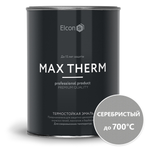 Эмаль термостойкая Elcon серебристая 700 градусов (0,8 кг)