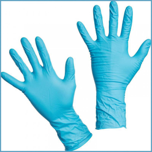 Перчатки нитриловые одноразовые, M, (голубые), неопудренные 100пар