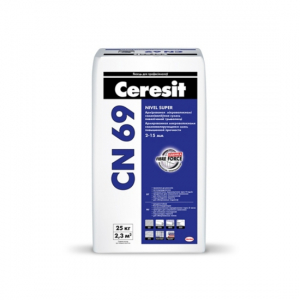 Растворная сухая смесь Ceresit/CN 69/самонивелирующаяся для стяжек 25кг, РБ