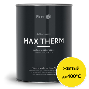 Эмаль термостойкая Elcon желтая в банках (0,8 кг) 400С
