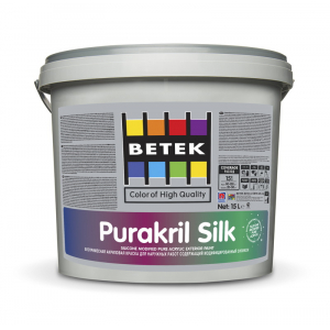 Краска для фасадных работ BETEK PURAKRIL SILK WHITE 15LT