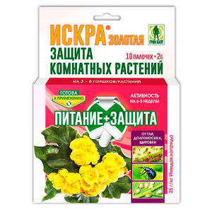 ИСКРА "Золотая" палочки для защиты комнатных растений (уп 10 пал) - 48 уп/кор