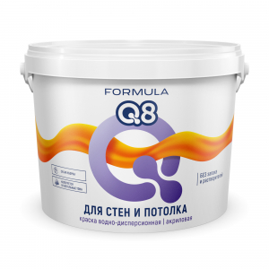 Краска Formula Q8 белоснежная ВД полиакриловая для стен и потолка м.ф.  13,0 кг РФ