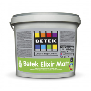 Краска для внутренних работ (глубоко матовая) BETEK ELIXIR MATT RG1 15LT