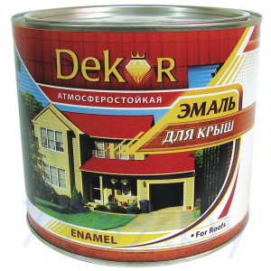 Эмаль для крыш алкидная "DEKOR" зеленая 6 кг