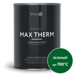 Эмаль термостойкая Elcon зеленая в банках (0,8 кг) 700С